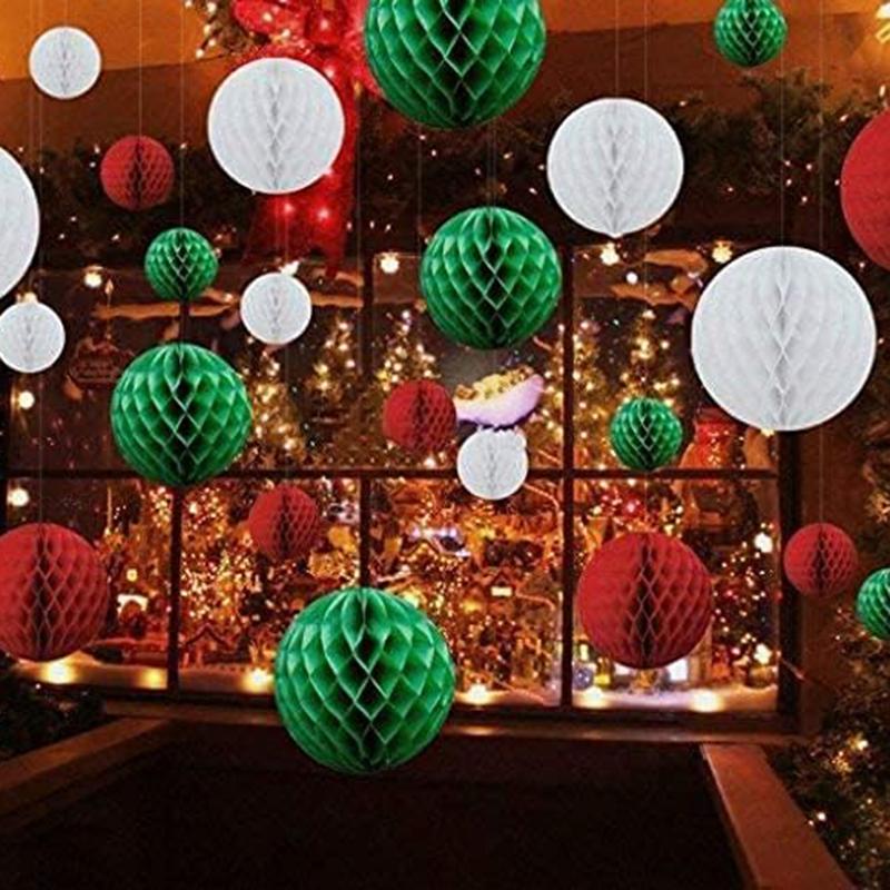 10Pcs Colorful Honeycomb Paper Flower Small Lantern Christmas Holiday Party Party Room Courtyard Flower Ball Decoration Supplies