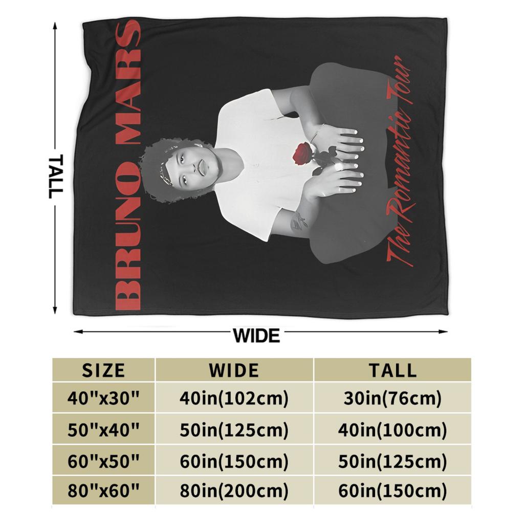 Bruno Mars The Romantic Tour Manta Rosa Manta Polar Decoración para Sofá del Hogar Ultra Suave Cálida Colcha