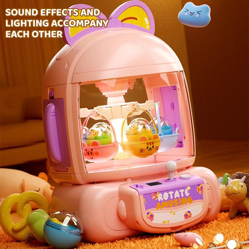 Claw Machine Toy for Kids Girl Boy Portable Plush Doll Grabber with Music Toy Crane Machine Party Game Children Christmas Gifts