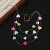 Colorful Heart Necklace Sweet and Lovely Beach Vacation Style Creative Layered Collarbone Chain