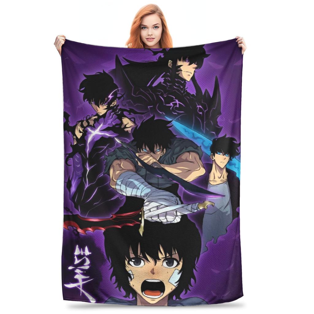 Solo S-ung Jin-woo Leveling Blanket Cover Anime Wool Throw Blanket Summer Air Conditioning Portable Soft Warm Bedspreads