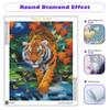 Diy Diamond Painting Full Round Kit Embroidery Mosaic Tiger Cross Stitch Rhinestone Wall Art 30x40cm
