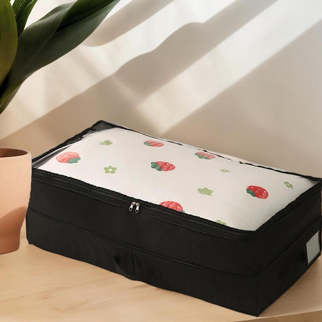 Under Bed Storage Bins Large Capacity Foldable Dustproof Box Under Bed Storage For Quilts Blankets Seasonal Clothing Bedding
