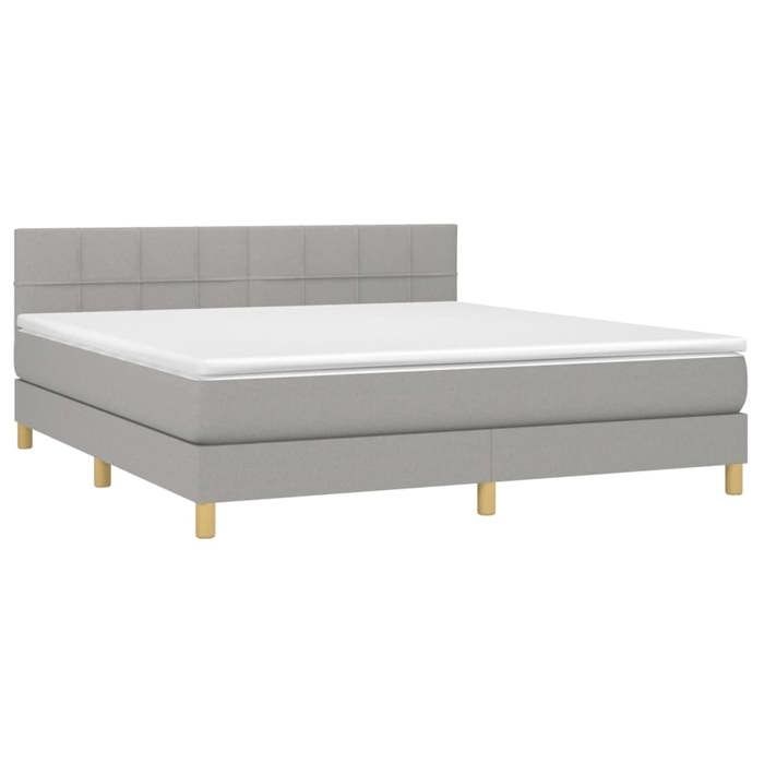 Maison Exclusive - Sommier à lattes de lit avec matelas Gris clair 180x200cm Tissu