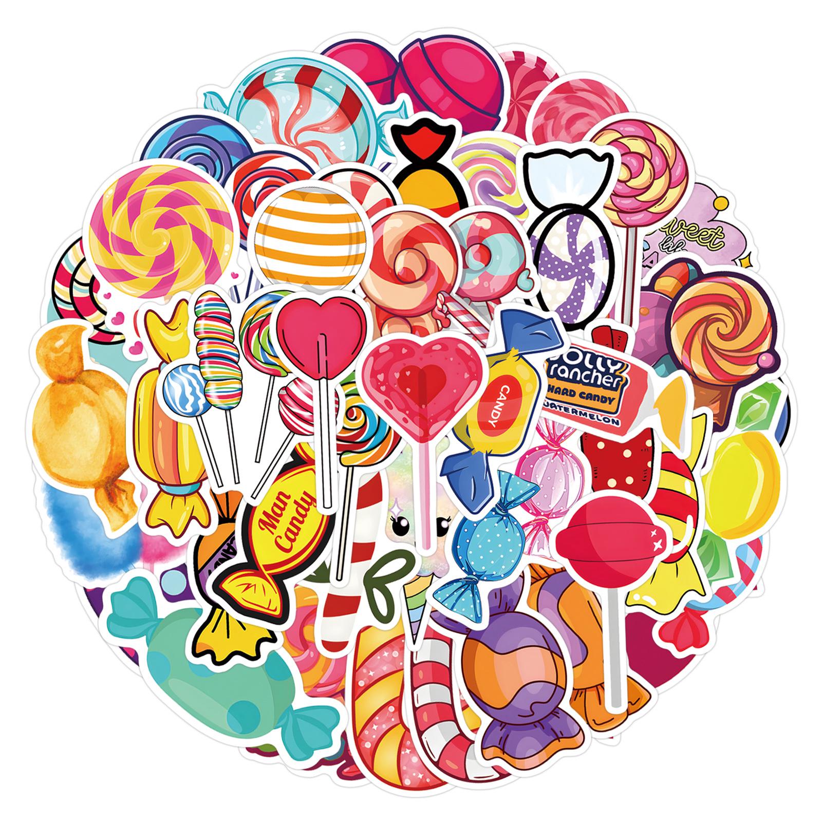 

Cute Candy Cartoon Stickers: 55 Sheets of Waterproof DIY Diary & Reward Stickers for Kids