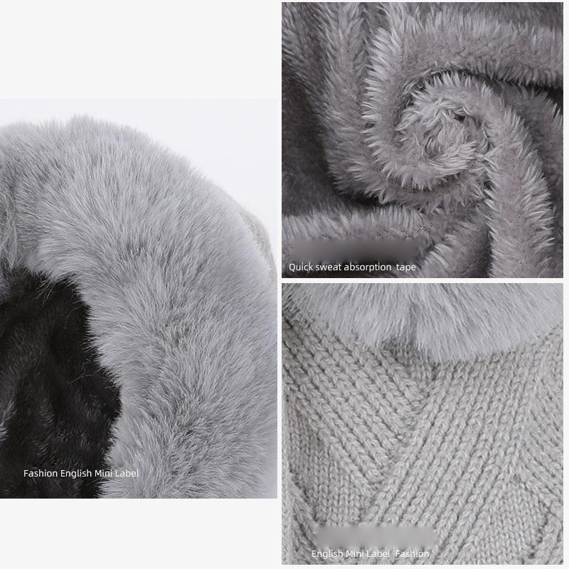 Winter Warm Mask Scarf Integrated Cap Outdoor Windproof Knitted Cap Women's Ear Protection Wool Cap