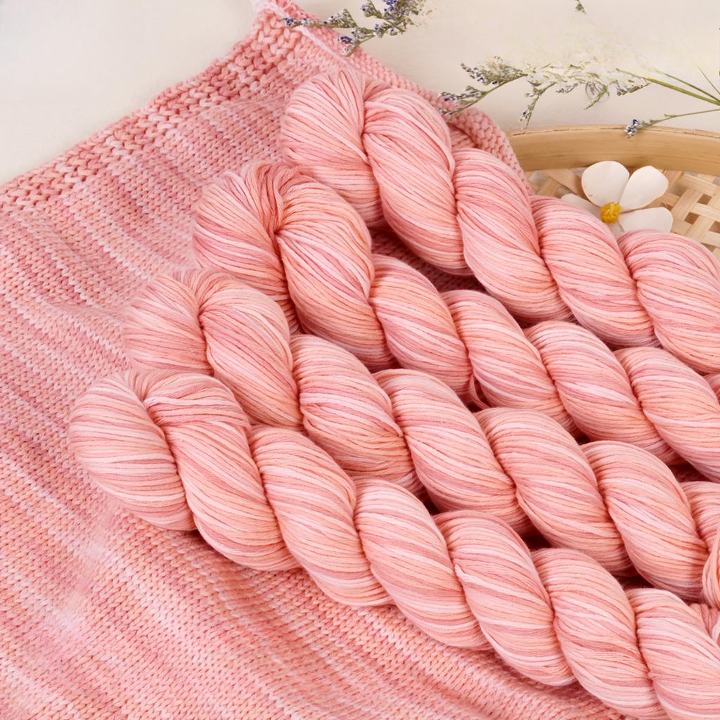 4balení bavlněné příze 200g (4x50g ) Prodyšná měkká tkaná příze na pletení háčkování smíšené barvy lehká na svetry příze