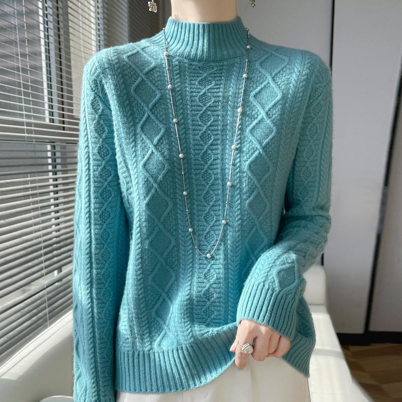 

Женский кашемировый свитер Qinghe cashmere 30% кашемир 70% шерсть Женский осенне-зимний кашемировый свитер мягкий и теплый L бежевый