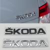 1pcs 3D metal high quality black silver for car Letter Emblem Rear tail trunk Decals badge sticker Decal styling For Skoda