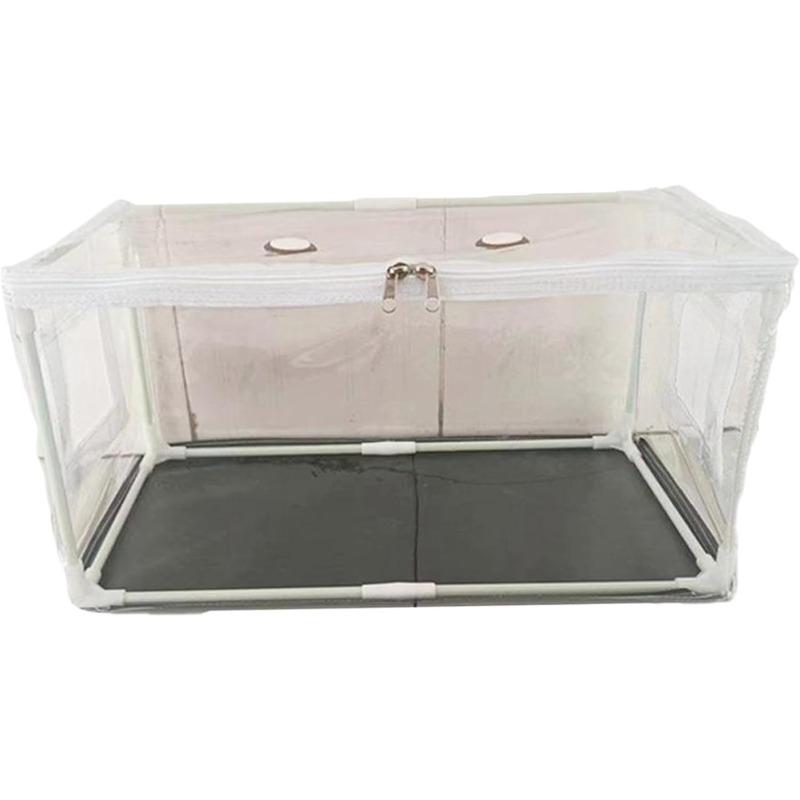 Still Air Box, Clear Mushroom Grow Tent with Ventilation Holes Top Zipper Opening, Reusable Pop-up Monotub Mushroom Box for Indoor Outdoor