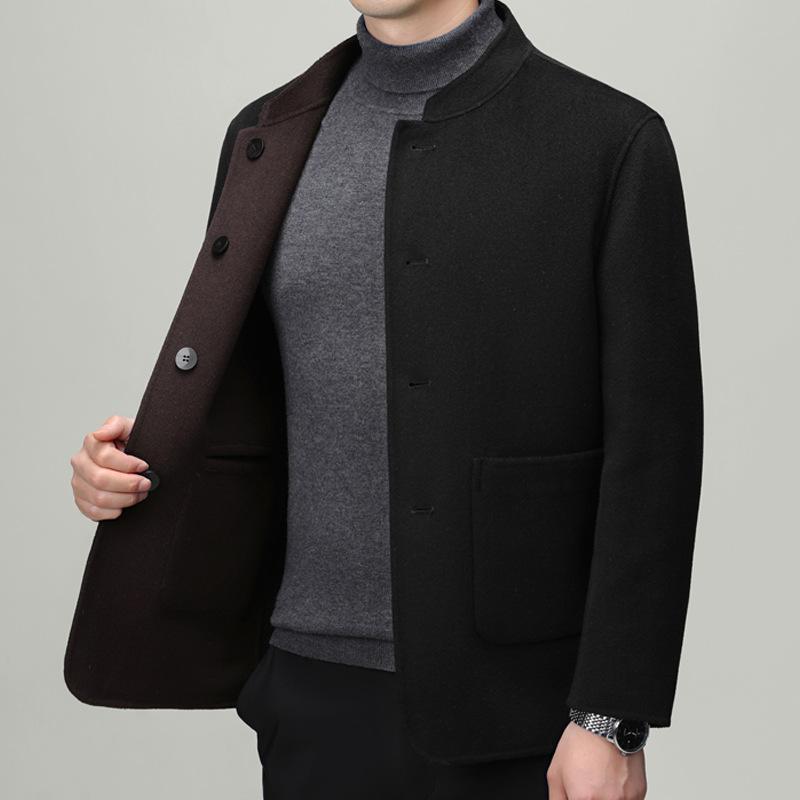 High-end 100% Wool Double-sided Woolen Short Jacket Casual Coat Winter Men's Wool Woolen Top