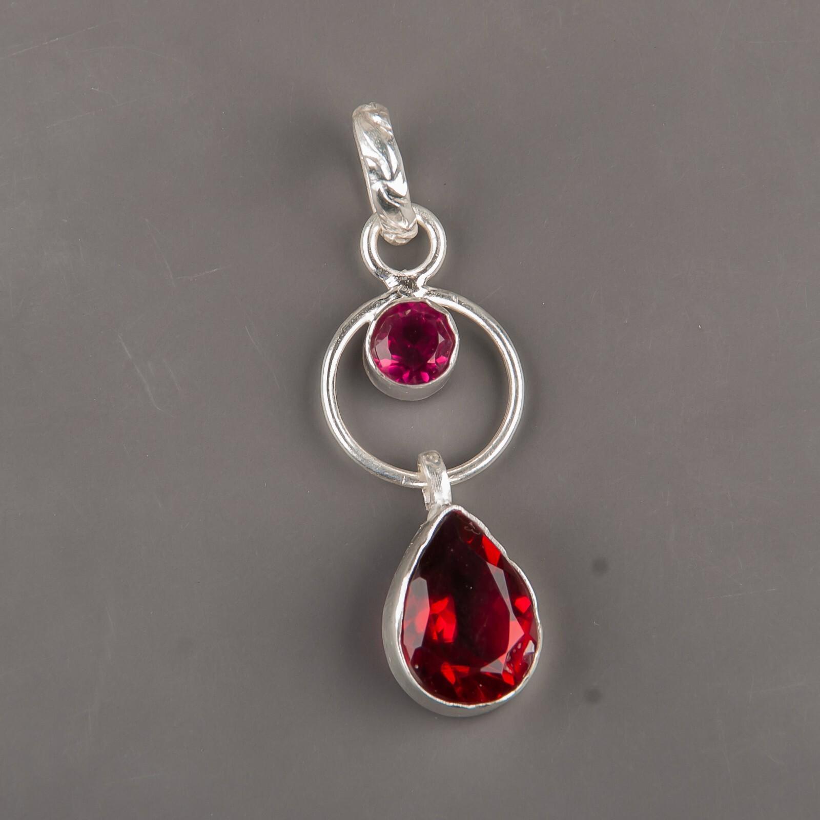 

Pink Rubellite Gemstone 925 Sterling Silver Gift Jewelry Handmade Pendant 1.80 PP-10-10