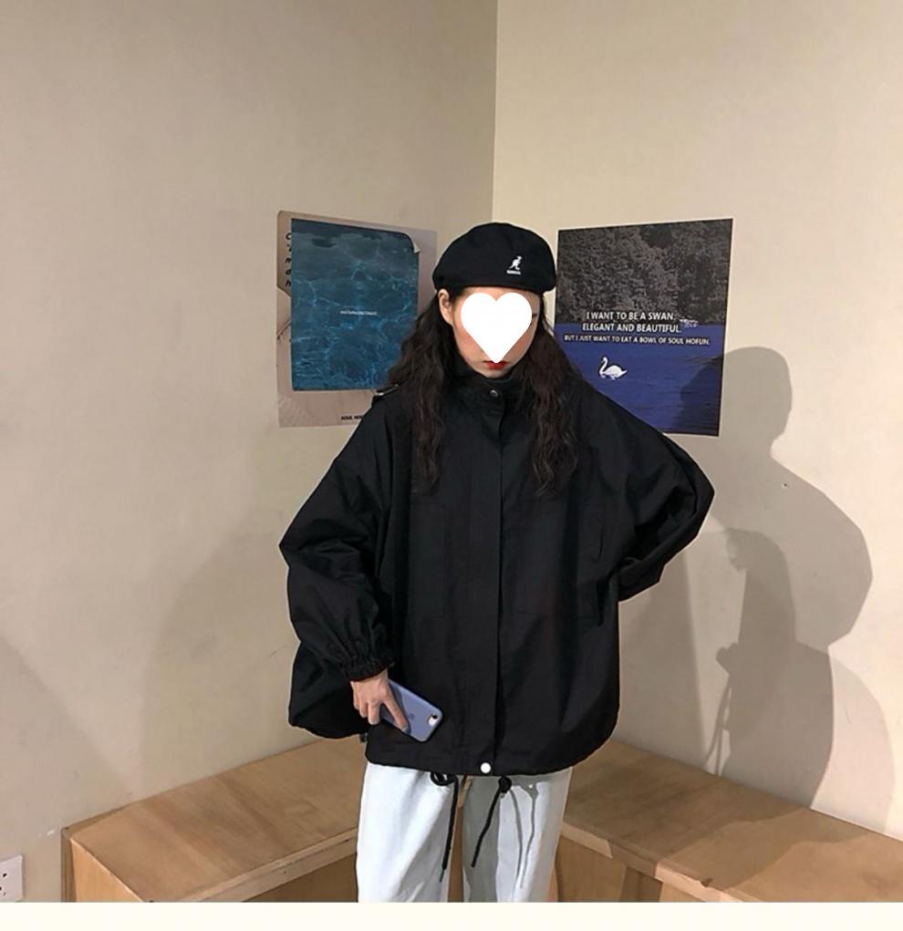 2025 Women's Harajuku BF Style Windbreaker: Versatile Korean Long Sleeve Jacket