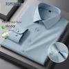 Romon Men's Long Sleeve Formal Silk Blend Shirt