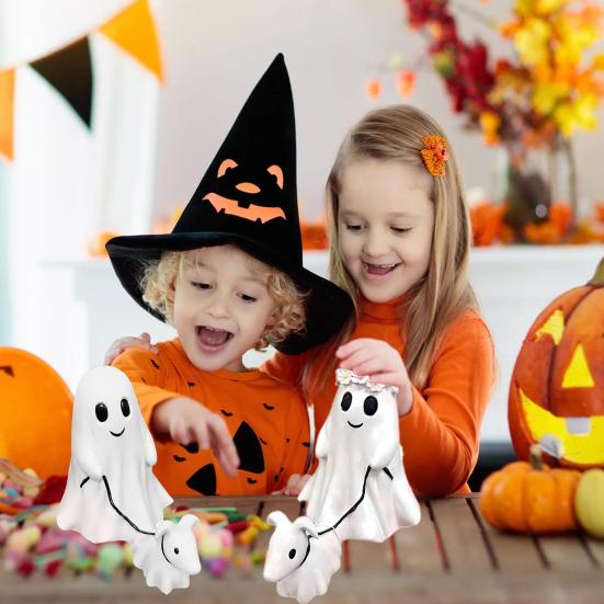 Halloween Ghost Walking Dog Statue Spooky Garland Ghost Walking Puppy Figurine Resin Sculpture Indoor Outdoor Desktop Decoration Ornament
