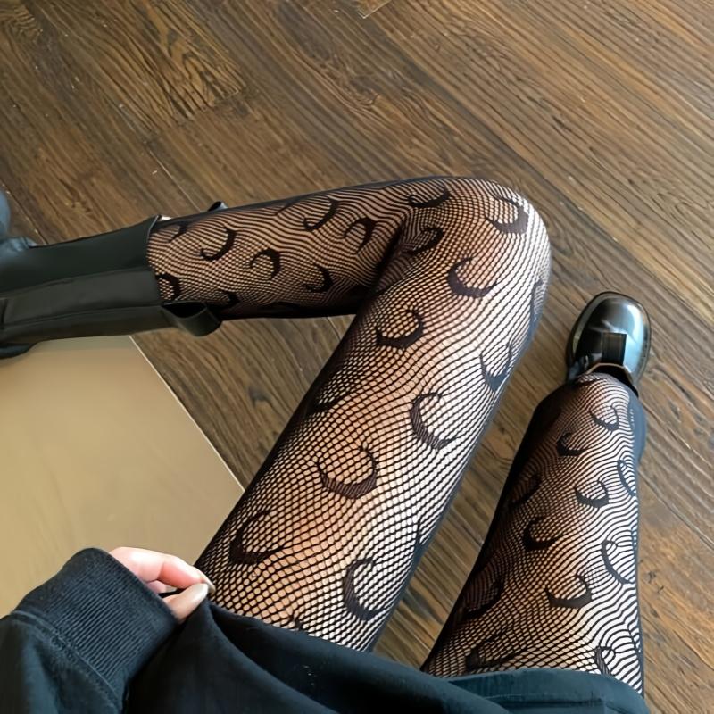 Newfunjoin Open Crotch Hollow Mesh Pantyhose Women Sexy Sheer Oversize Black Fishnets Stockings White Plus Size Lingerie Tights