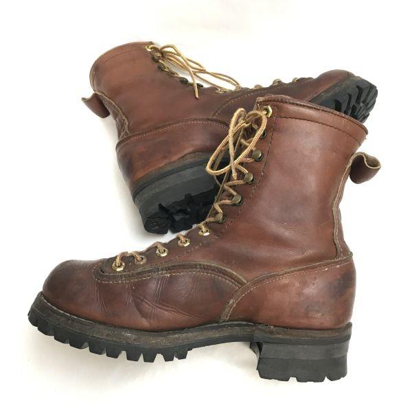Vintage logger boots 26 brown USA 70s-80s?(USED)