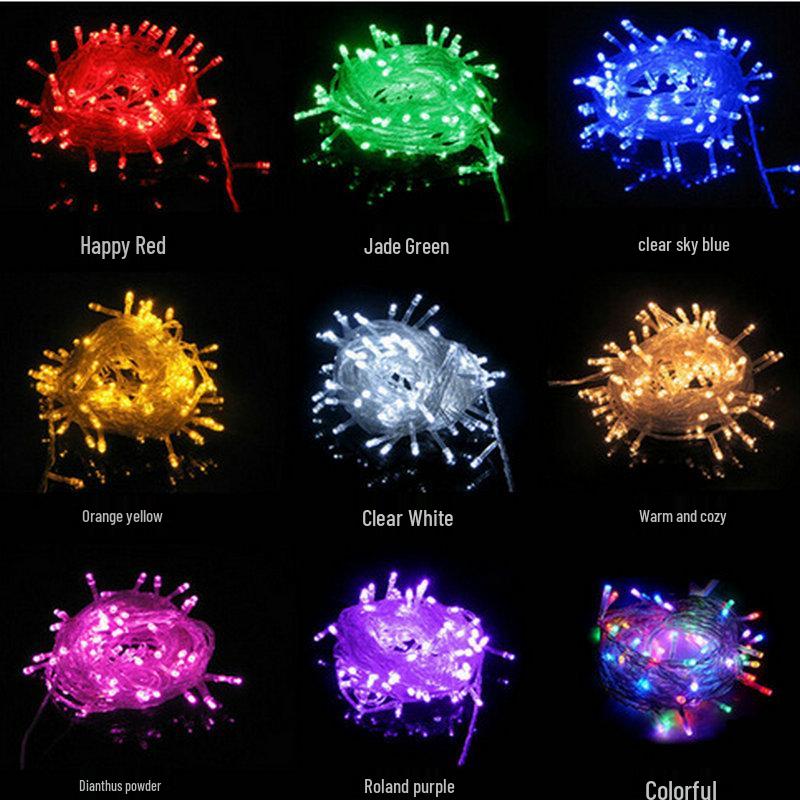 LED String Lights Outdoor Starry Sky Decoration, Colorful Christmas Holiday Wedding Flashing Lights, Bare Light String.