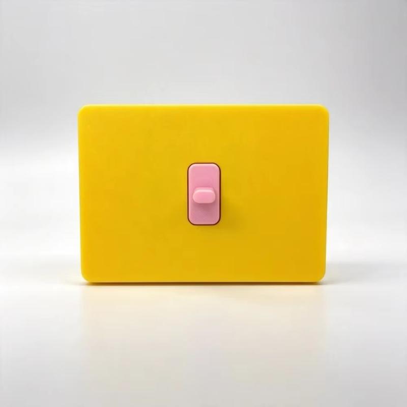 Minimalist Double-Button Push-Button Light Switch Frame, No Drilling Required. Double-Sided Adhesive Sticker Not Included.