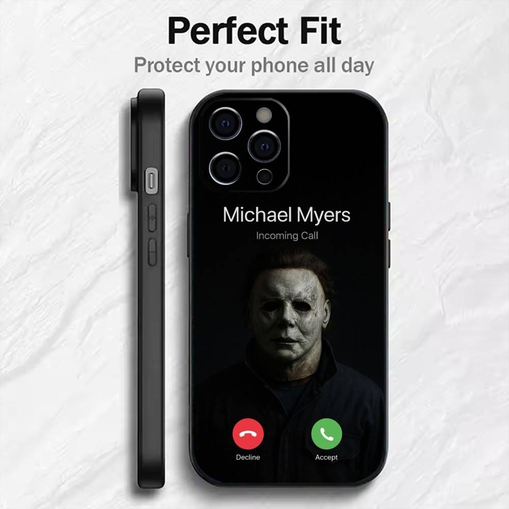 Terrifying M-Michael M-Myers Phone Case For iPhone17,16,15,14,13,12 Plus,Max Soft Silicone Black Cover