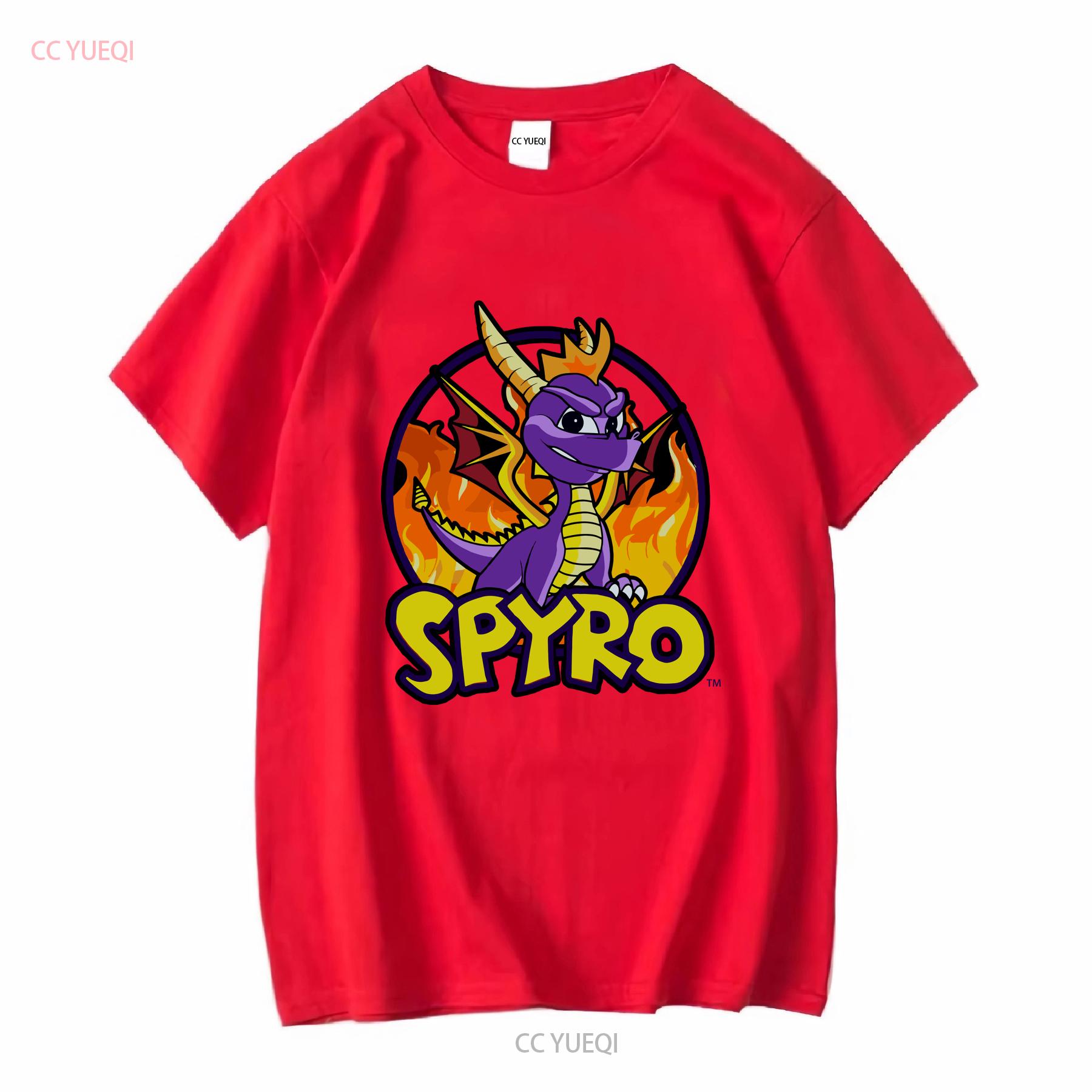 Spyro The Dragon Mens T Shirt Classic Fire Image vintage Washed Top For Everyday Wear designer clothes fashion Comfortable S