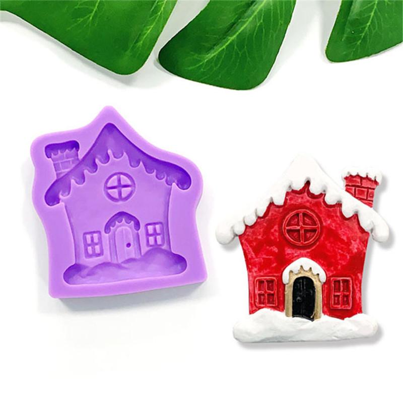 Neu Weihnachten Haus Silikon Form Gebäck Kuchen Schokolade Formen DIY Hause Backform Backformen