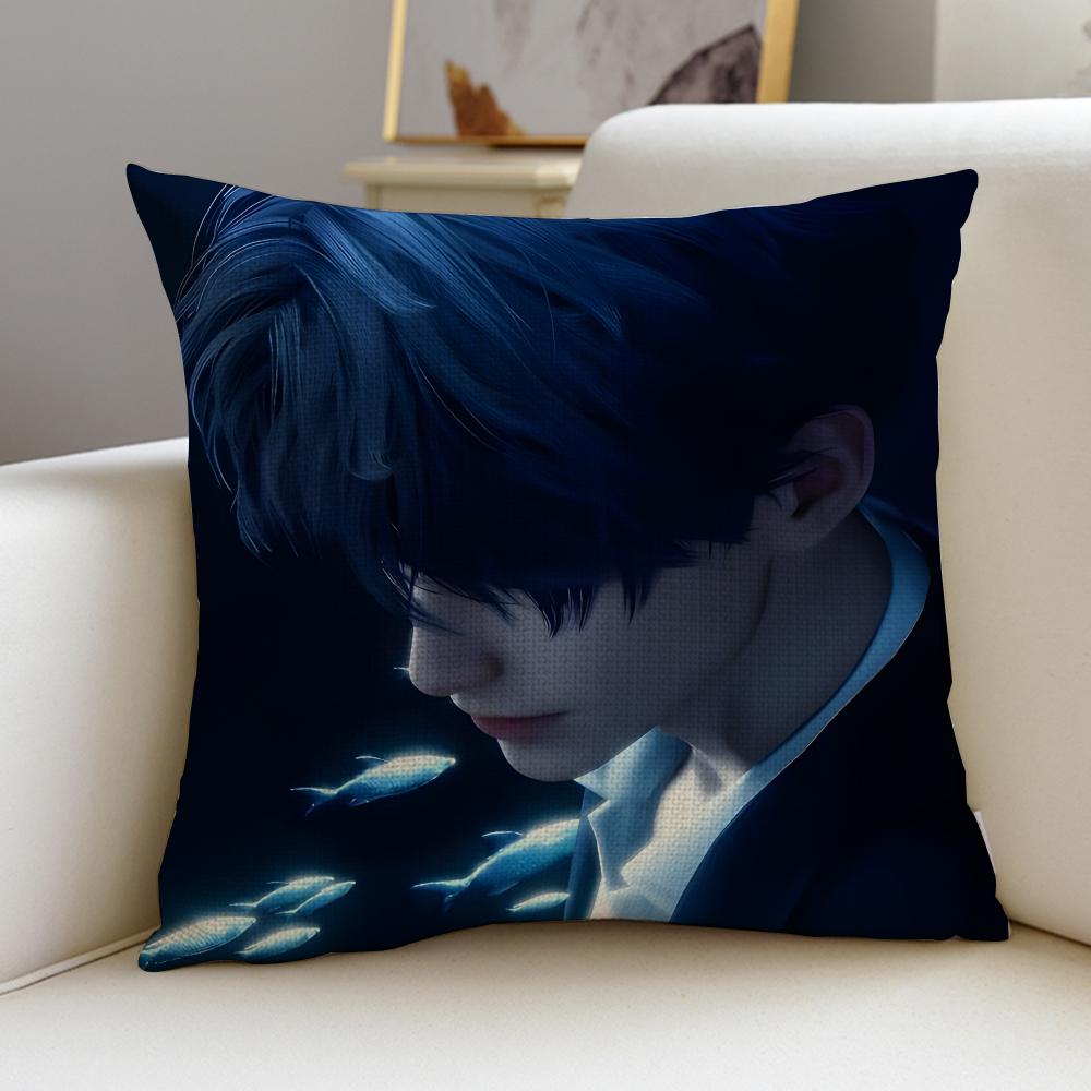 Romantic LLove and DeepspaceS Cushion Cover Breathable and skinfriendly linen pillowcase square removable and washable cushion