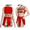 Womens Sexy Cheerleading Dance Costume Short Skirt Set Performance Competition