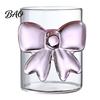 Hot And Cold Resistant Cup Bow Glass Cup, Breakfast Milk Coffee Mug, 300ml Whiskey Tumbler for Home Bar Glassware Juice, Heat Tea Decor Gift