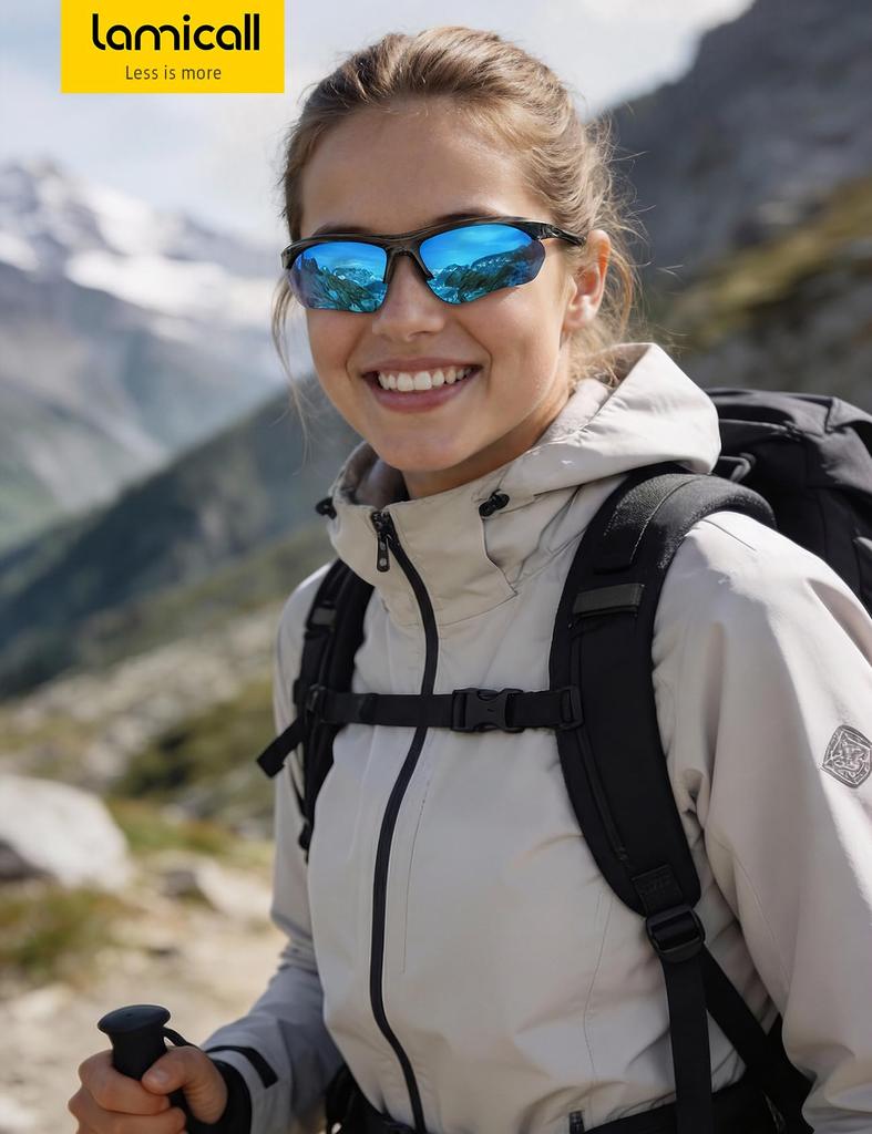 Sports Polarized for Asian TR90 UV400 TAC Polarized Mirror UV Blue Clear Gray [Lamicall] Sunglasses, Lenses, Running, Marathon, Hiking, Fishing,