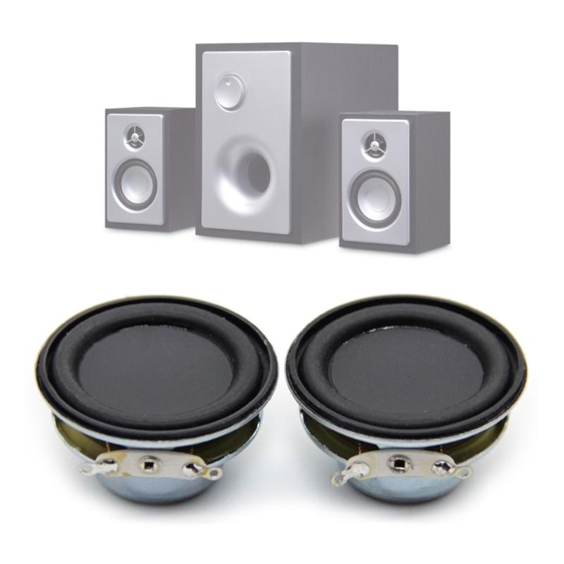2Pcs 40MM Full Range Speakers 4 Ohm 5W Enthusiast DIY Flat Arc Rubber HiFi Speaker