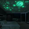 Luminous Wall Stickers Baby Kids Bedroom Home Decor Moon Stars Luminous Fluorescent Wall Stickers
