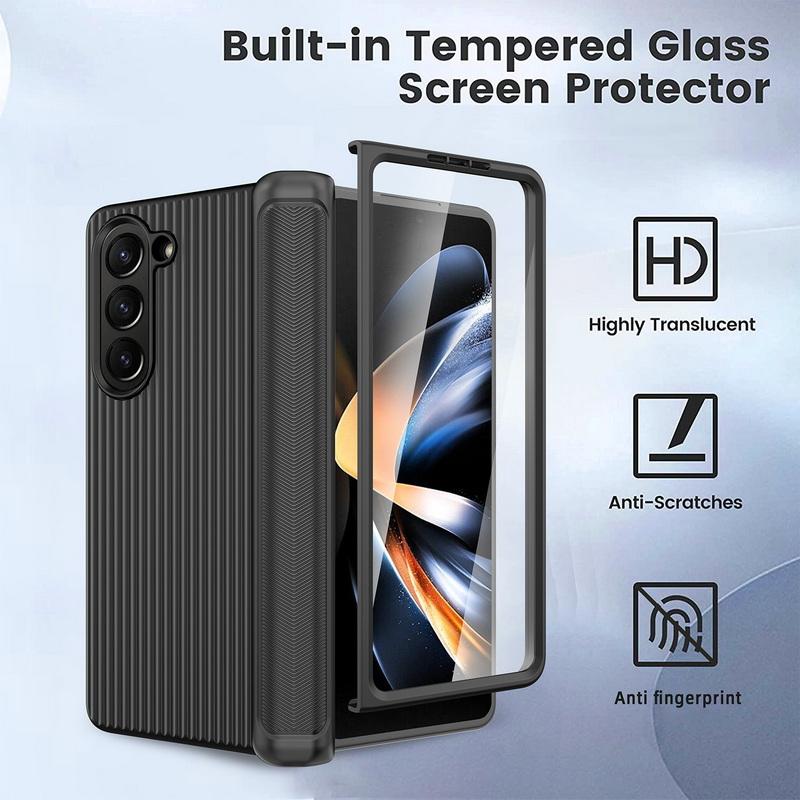 

Для Samsung Z Fold5 защитная пленка из закаленного стекла, складной чехол для телефона, противоударный роскошный тонкий универсальный жесткий чехол для ПК