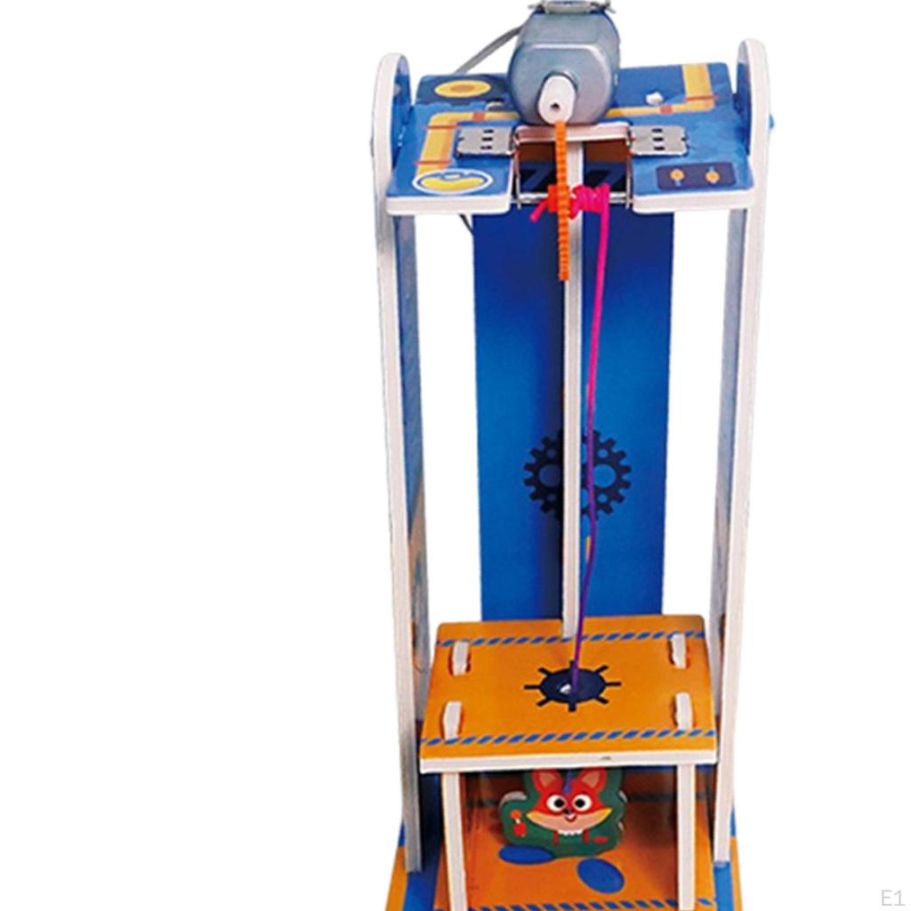 DIY Electric Lifts Elevator Model Assembly 3D Puzzles Physics Learning Educational for Kids Boys