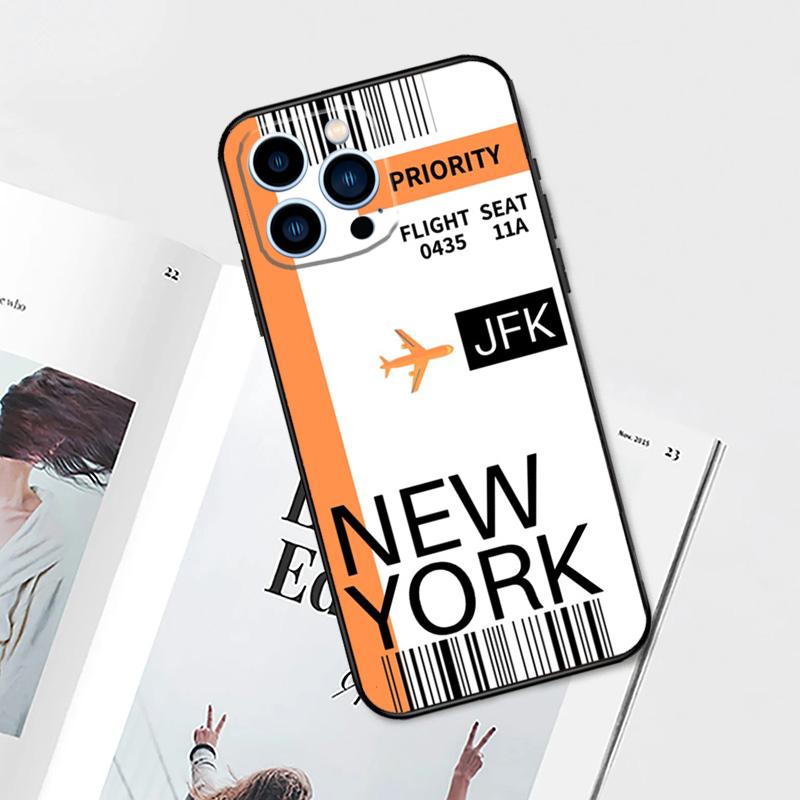 London Toronto Boarding Pass Case For iPhone 17 Pro Max 14 13 12 11 15 16 Pro Max mini 15 Plus 16e 17 Air Phone Cover