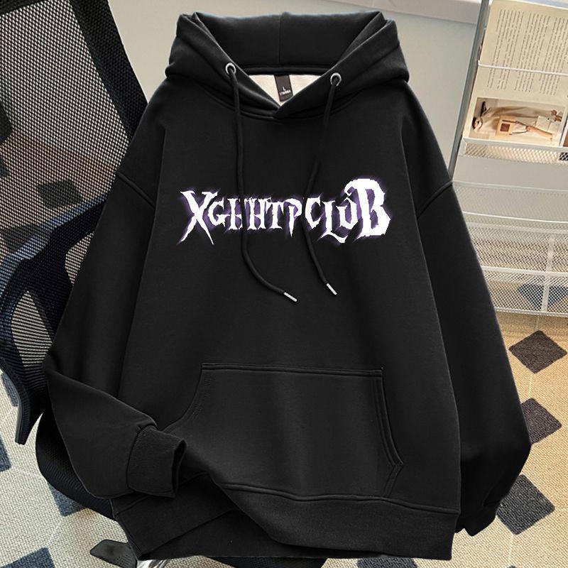 Men's Plus Size Fleece-Lined Hooded Sweatshirt - Street Style Autumn/Winter Outerwear