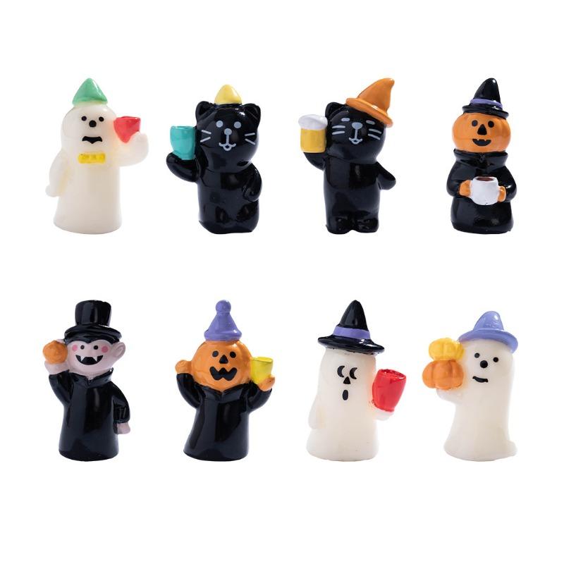 Micro Landscape Halloween Vampire Pumpkin Ghost Resurrection Ghost Festival Horror Resin Ornament Home Tabletop Ornament