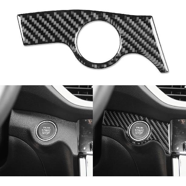 

Real Carbon Fiber Accessories Decals Car Hazard Light Frame Panel Cover Compatible with KIA Forte K3 2019 2020 2021 2022 2023 2024 Carbon Fiber Engine Start Stop Cover