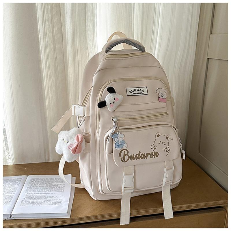 School bag new high-value college style fresh and sweet cute bear backpack junior high school students lightweight large-capacity backpack