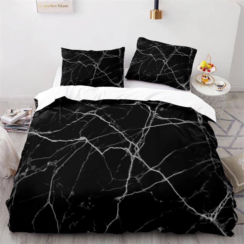 Comforter Colorful Marble Pattern Microfiber Geometric Art Abstract Bedding Set King Queen For Girls Kids Teens Room Decor
