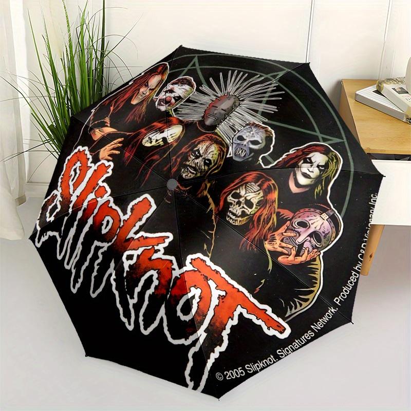 1pc Slipknot Band Merchandise Automatic Opening/closing Umbrella, Compact Travel Umbrella - - Festive Accessory, Sturdy Ribs Y250807108