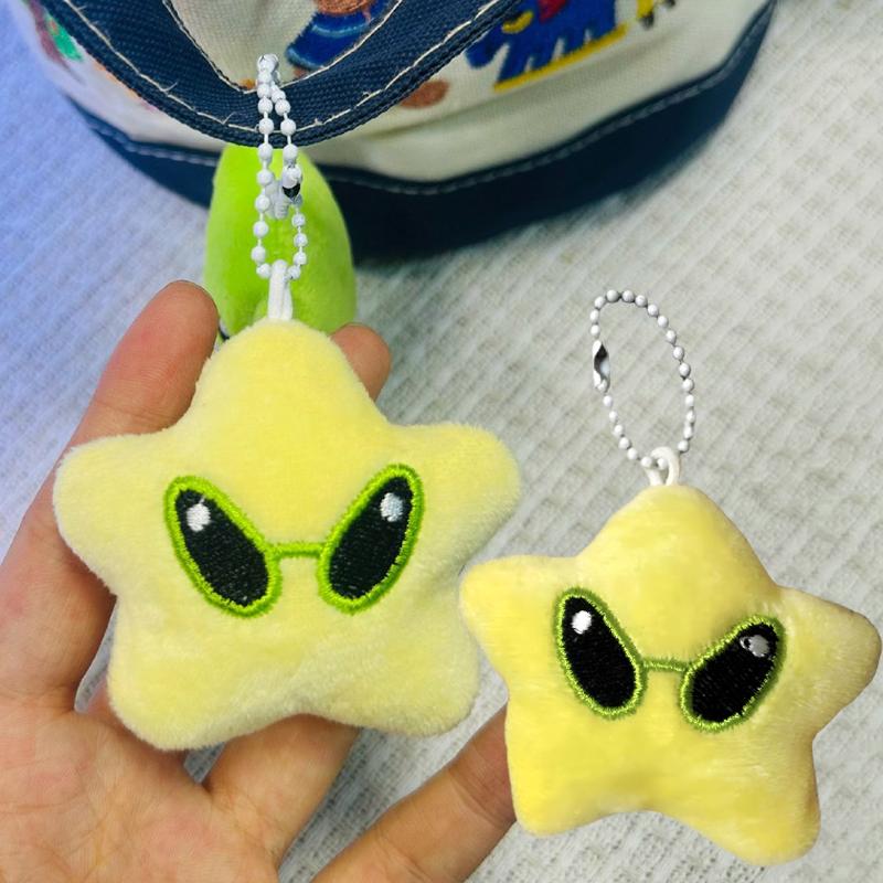 1/2Pcs Cartoon Alien Cute Star High Beauty Plush Doll Pendant Mobile Phone Rope Bag Pendant Car Keychain Versatile Birthday Gift