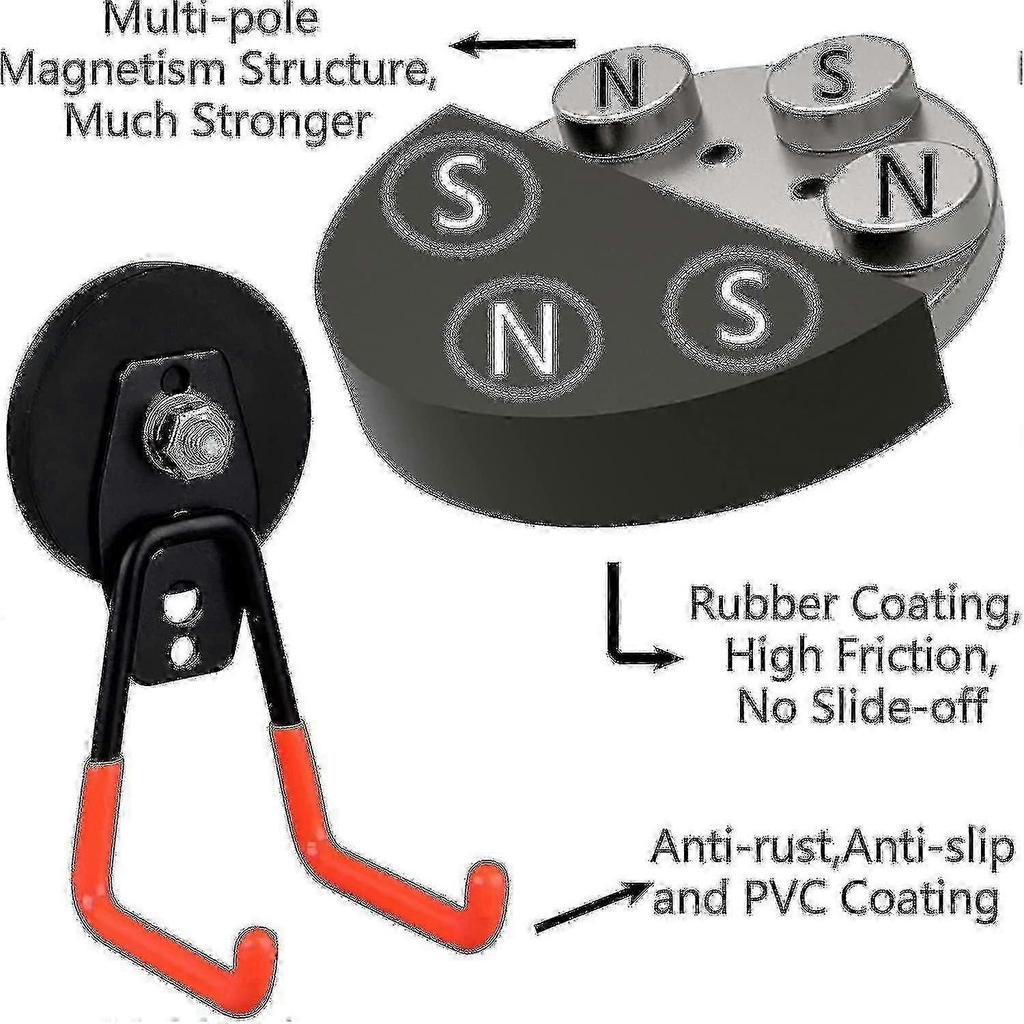 Set mit 2 robusten magnetischen Werkzeughaken für die Garage, starke Metallhaken für große Aufbewahrung, ideales Geschenk für Zuhause und Werkstatt
