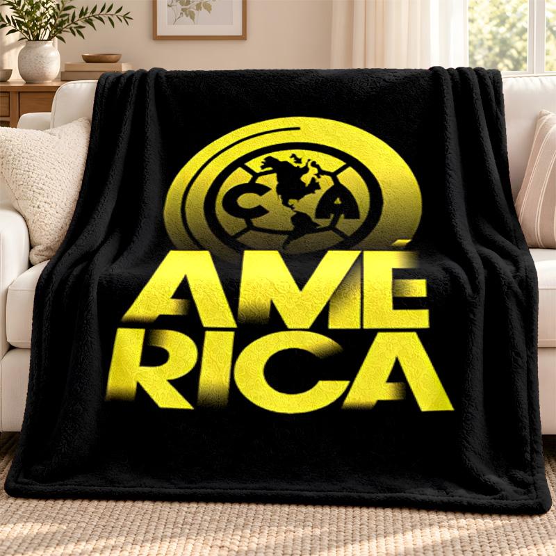 Club America Blanket Flannel Blanket Soft Cozy Plush Throw for Sofa Bed Lightweight Home Decoration Outdoor Camping