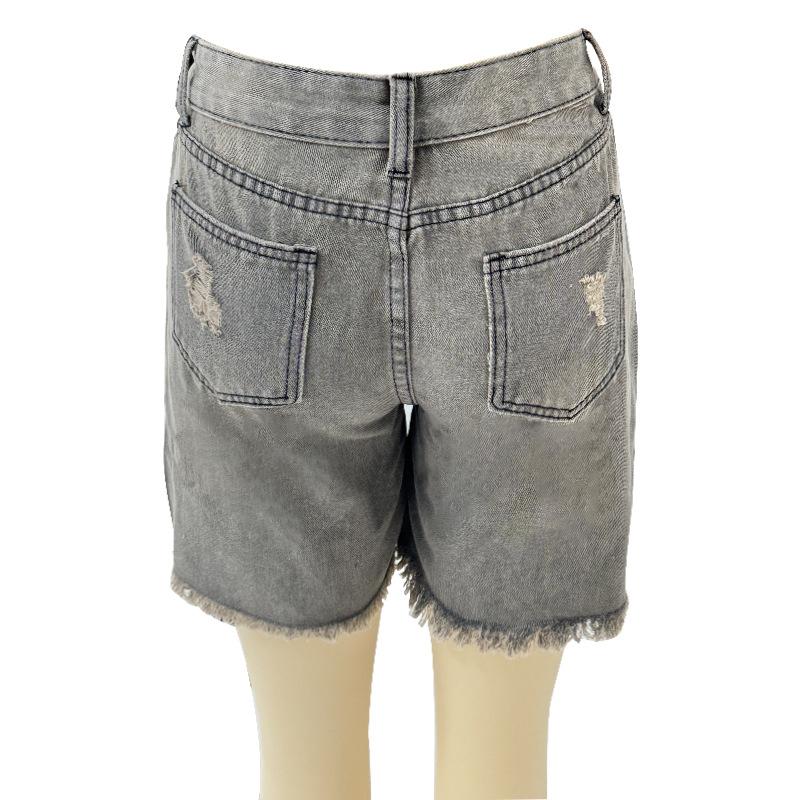 New Broken Holes Burlap Cow Large Size Boy Shorts Female Thin Denim Shorts