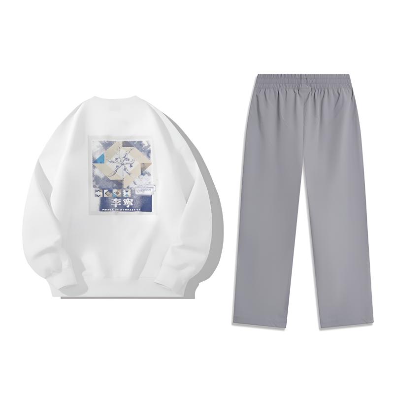 Li Ning Casual Sportswear Unisex Standard White+Shadow Gray YWDV397-2+AYKUA89-3