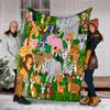 Jungle Animal Friends Plush Blanket Suitable All Seasons Soft Comfortable Sofa Office Nap Travel Birthday Gift Christmas Present