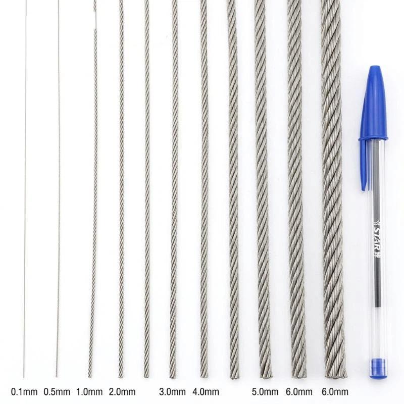 Stainless Steel Wire Rope Cuttable 50m/196ft with 50 Aluminum Crimps for DIY Craft Household Hanging Projects