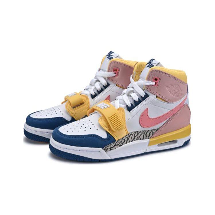 Air Jordan Legacy 312 GS White Coral French Blue Kids Sneakers Coral-Pink Brilliant-Topaz Sakura-Pink FD9909-161