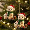 Lightweight Acrylic Car Charms 2Pcs Christmas Alpaca Hanging Ornaments, 2D Flat Decoration, Holiday Celebration Ornaments for Family Cute Llama